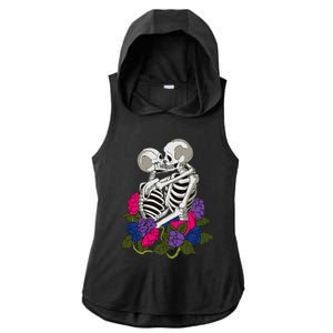 Bisexual Skeleton Bi Pride Flag Color Lgbtq Queer Ladies PosiCharge Tri-Blend Wicking Draft Hoodie Tank