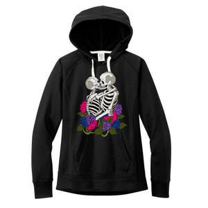 Bisexual Skeleton Bi Pride Flag Color Lgbtq Queer Women's Fleece Hoodie