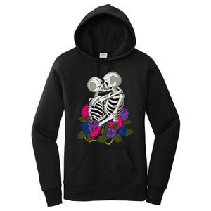 Bisexual Skeleton Bi Pride Flag Color Lgbtq Queer Women's Pullover Hoodie