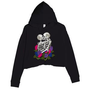 Bisexual Skeleton Bi Pride Flag Color Lgbtq Queer Crop Fleece Hoodie