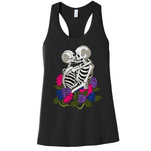 Bisexual Skeleton Bi Pride Flag Color Lgbtq Queer Women's Racerback Tank