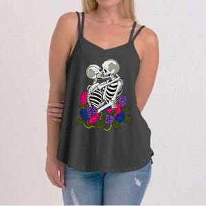 Bisexual Skeleton Bi Pride Flag Color Lgbtq Queer Women's Strappy Tank