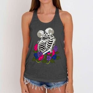 Bisexual Skeleton Bi Pride Flag Color Lgbtq Queer Women's Knotted Racerback Tank