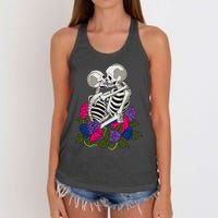 Bisexual Skeleton Bi Pride Flag Color Lgbtq Queer Women's Knotted Racerback Tank