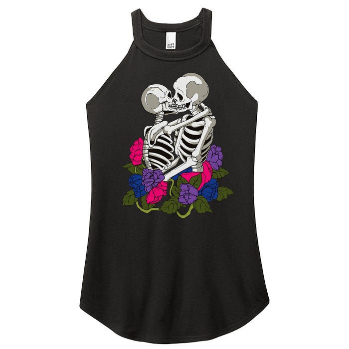 Bisexual Skeleton Bi Pride Flag Color Lgbtq Queer Women's Perfect Tri Rocker Tank