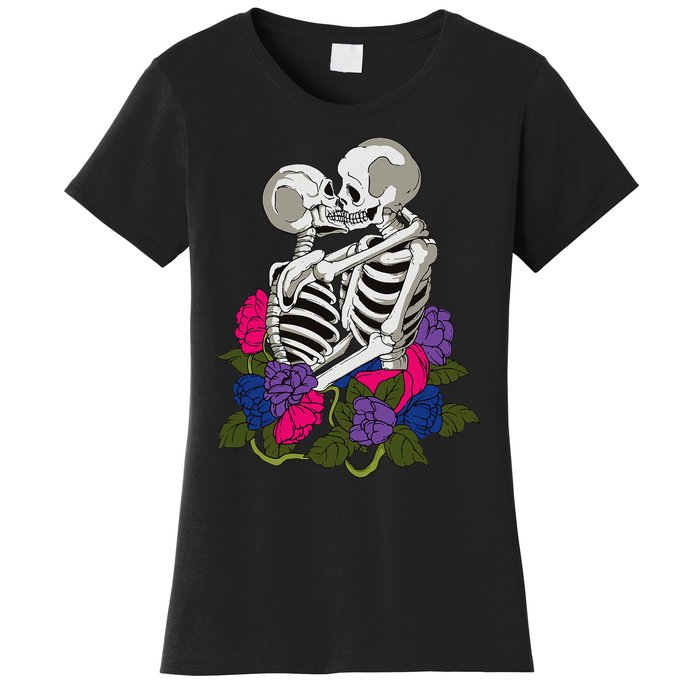 Bisexual Skeleton Bi Pride Flag Color Lgbtq Queer Women's T-Shirt