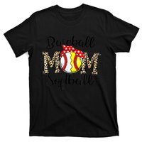 Bleached Softball Baseball Mom Leopard Tee Mothers Day Wo T-Shirt