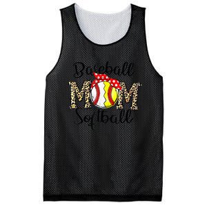 Bleached Softball Baseball Mom Leopard Tee Mothers Day Wo Mesh Reversible Basketball Jersey Tank