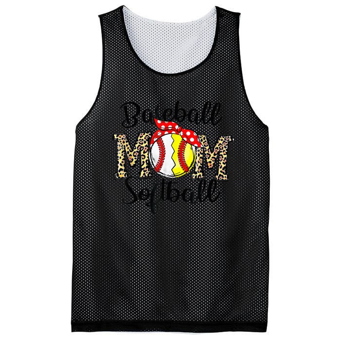 Bleached Softball Baseball Mom Leopard Tee Mothers Day Wo Mesh Reversible Basketball Jersey Tank