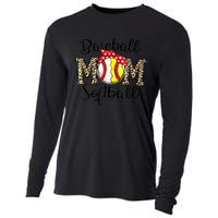 Bleached Softball Baseball Mom Leopard Tee Mothers Day Wo Cooling Performance Long Sleeve Crew