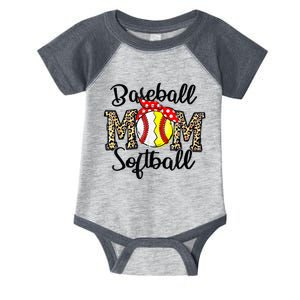 Bleached Softball Baseball Mom Leopard Tee Mothers Day Wo Infant Baby Jersey Bodysuit