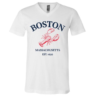 Boston Souvenir Boston Massachu V-Neck T-Shirt