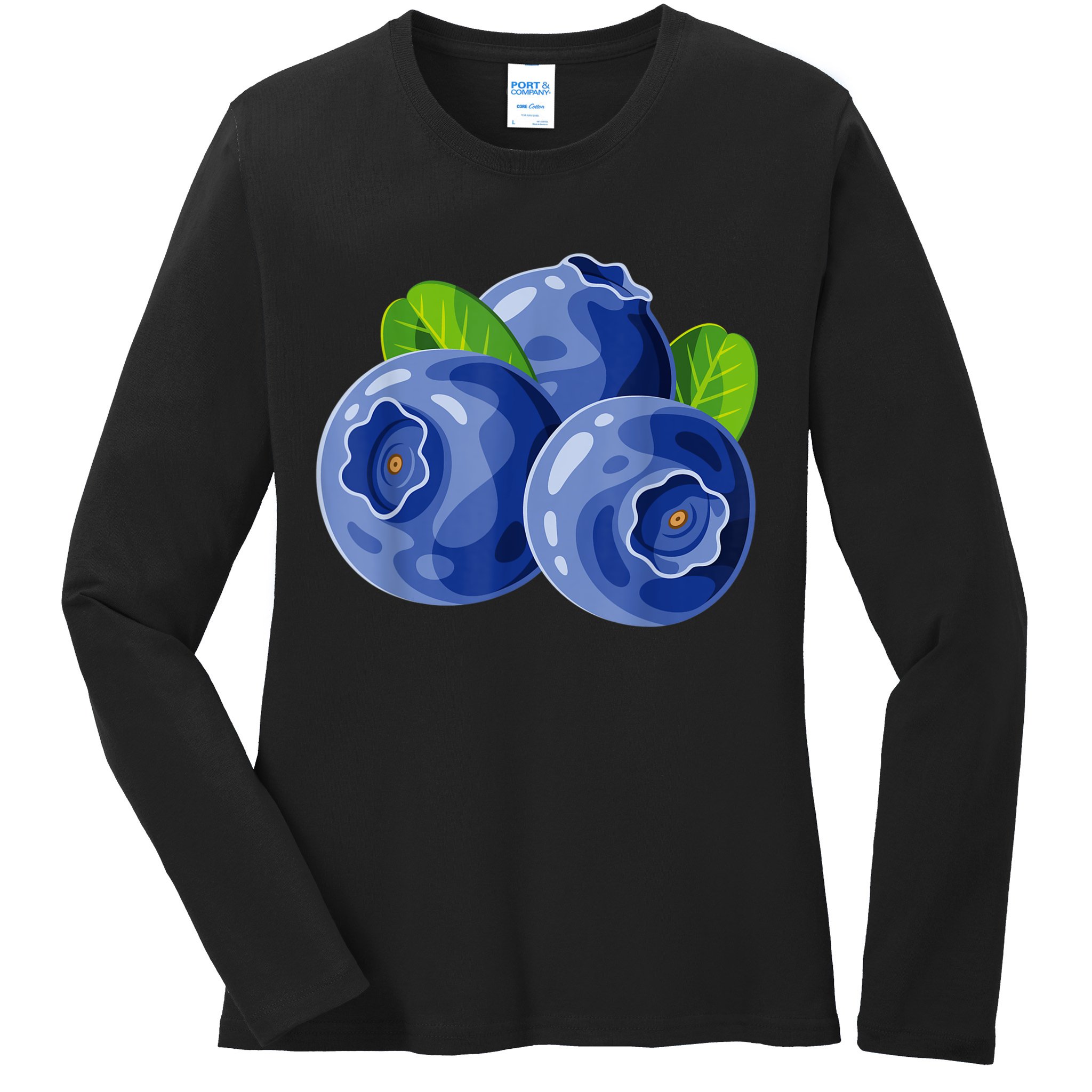 Blueberry Shirt Blueberry Costume Shirt Ladies Long Sleeve Shirt