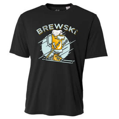 Brewski - Skiing Beer for Winter Sport Cooling Performance Crew T-Shirt