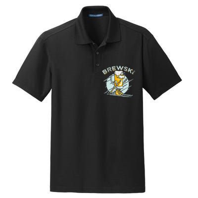 Brewski - Skiing Beer for Winter Sport Dry Zone Grid Polo