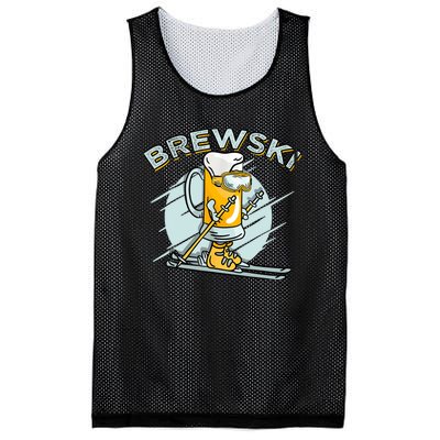 Brewski - Skiing Beer for Winter Sport Mesh Reversible Basketball Jersey Tank