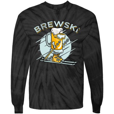 Brewski - Skiing Beer for Winter Sport Tie-Dye Long Sleeve Shirt