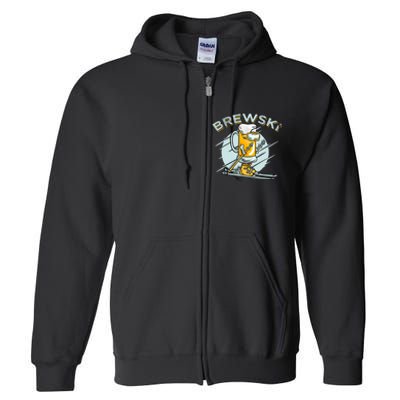 Brewski - Skiing Beer for Winter Sport Full Zip Hoodie