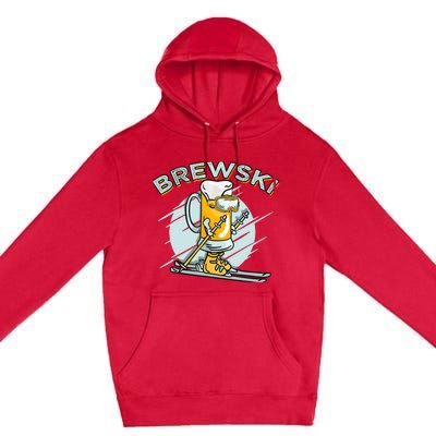 Brewski - Skiing Beer for Winter Sport Premium Pullover Hoodie