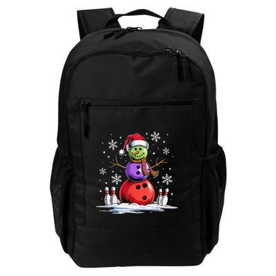 Bowling Snowman Bowling Player Santa Funny Hat Christmas Daily Commute Backpack