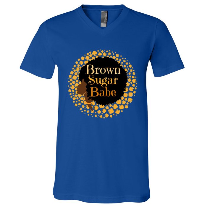 Brown Sugar Babe Proud Black African Pride Melanin Gift V-Neck T-Shirt