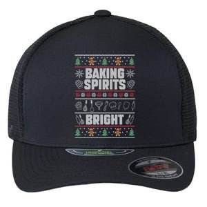 Baking Spirits Bright Funny Christmas Ugly Baker Team Squad Cool Gift Flexfit Unipanel Trucker Cap