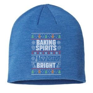 Baking Spirits Bright Funny Christmas Ugly Baker Team Squad Cool Gift Sustainable Beanie