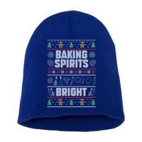 Baking Spirits Bright Funny Christmas Ugly Baker Team Squad Cool Gift Short Acrylic Beanie