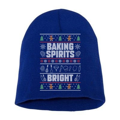 Baking Spirits Bright Funny Christmas Ugly Baker Team Squad Cool Gift Short Acrylic Beanie