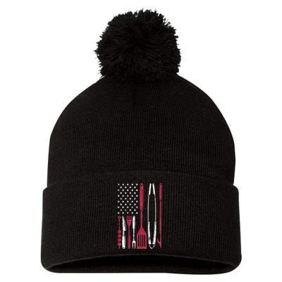 BBQ Smoker Barbecue Chef Smoking Pom Pom 12in Knit Beanie