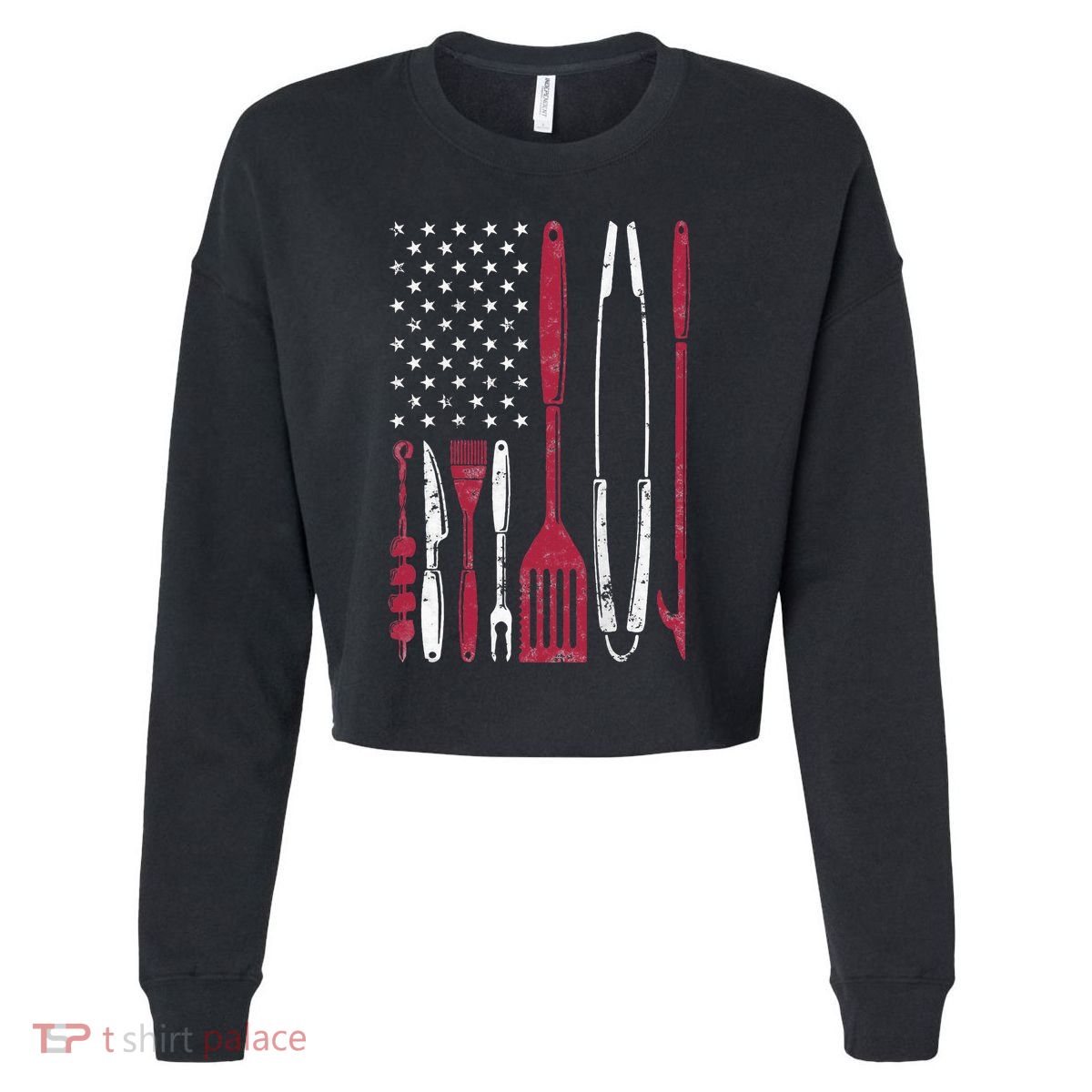 BBQ Smoker Barbecue Chef Smoking Cropped Pullover Crew