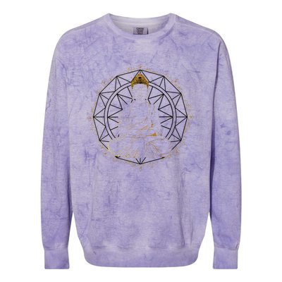 Buddha Statue Buddhist Buddhism Zen Yoga Meditation Guatama Colorblast Crewneck Sweatshirt