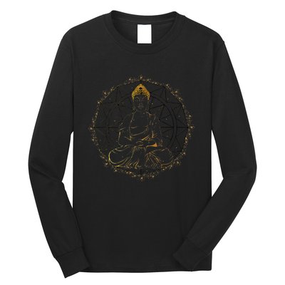 Buddha Statue Buddhist Buddhism Zen Yoga Meditation Guatama Long Sleeve Shirt