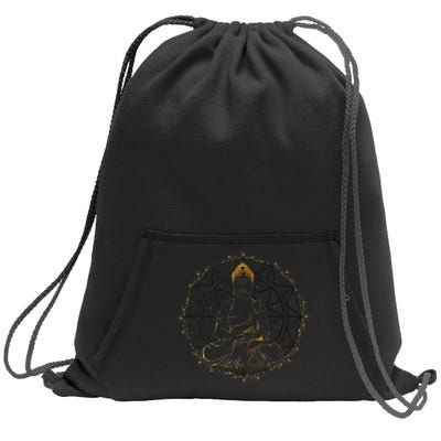 Buddha Statue Buddhist Buddhism Zen Yoga Meditation Guatama Sweatshirt Cinch Pack Bag