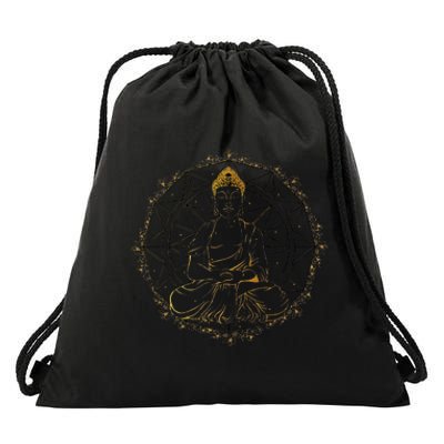 Buddha Statue Buddhist Buddhism Zen Yoga Meditation Guatama Drawstring Bag