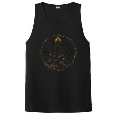 Buddha Statue Buddhist Buddhism Zen Yoga Meditation Guatama PosiCharge Competitor Tank