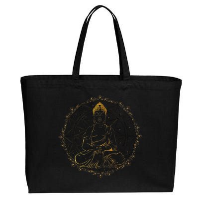 Buddha Statue Buddhist Buddhism Zen Yoga Meditation Guatama Cotton Canvas Jumbo Tote