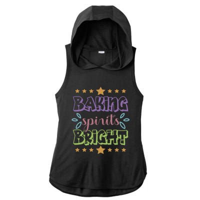 Baking Spirits Bright Funny Cooking Baking Christmas Gift Ladies PosiCharge Tri-Blend Wicking Draft Hoodie Tank