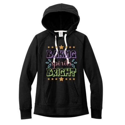 Baking Spirits Bright Funny Cooking Baking Christmas Gift Women's Fleece Hoodie