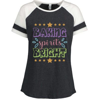 Baking Spirits Bright Funny Cooking Baking Christmas Gift Enza Ladies Jersey Colorblock Tee