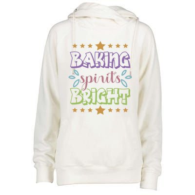 Baking Spirits Bright Funny Cooking Baking Christmas Gift Womens Funnel Neck Pullover Hood