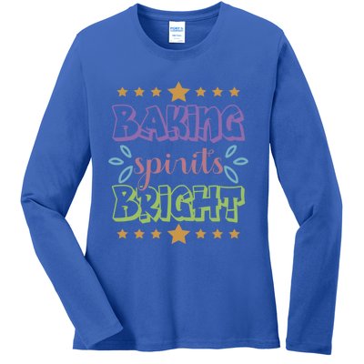 Baking Spirits Bright Funny Cooking Baking Christmas Gift Ladies Long Sleeve Shirt