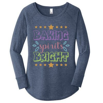 Baking Spirits Bright Funny Cooking Baking Christmas Gift Women's Perfect Tri Tunic Long Sleeve Shirt