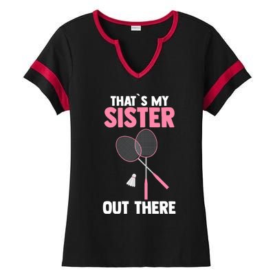 Brother Sister Badminton Gift Ladies Halftime Notch Neck Tee