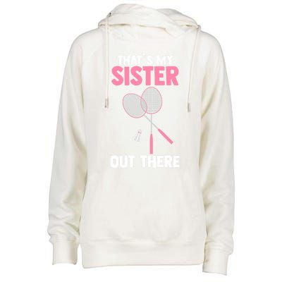 Brother Sister Badminton Gift Womens Funnel Neck Pullover Hood