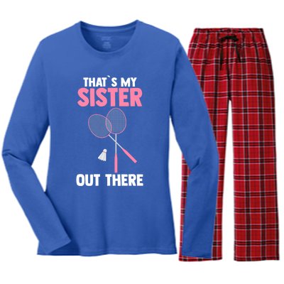 Brother Sister Badminton Gift Women's Long Sleeve Flannel Pajama Set 