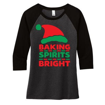 Baking Spirits Bright Women's Tri-Blend 3/4-Sleeve Raglan Shirt