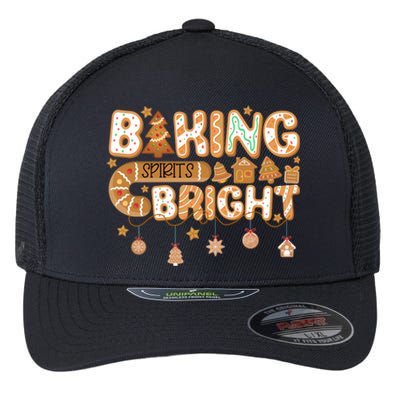 Baking Spirits Bright Gingerbread Christmas Cookies Xmas Funny Gift Flexfit Unipanel Trucker Cap