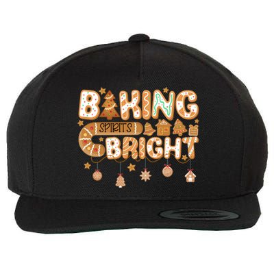 Baking Spirits Bright Gingerbread Christmas Cookies Xmas Funny Gift Wool Snapback Cap