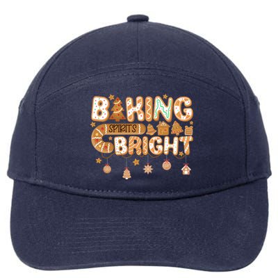 Baking Spirits Bright Gingerbread Christmas Cookies Xmas Funny Gift 7-Panel Snapback Hat